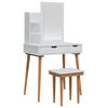 vidaXL Sminkebordsett FAUSKE 4 pcs Hvit 76 x 50 x 143 cm