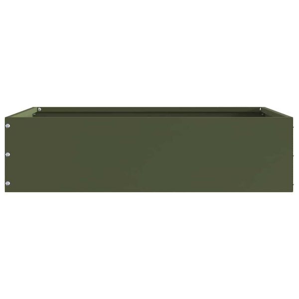 vidaXL Gjerdekant Olivengr&oslash;nn 50 x 50 x 13 cm St&aring;l