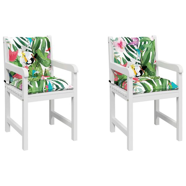 vidaXL Stolputer med lav ryggst&oslash;tte 2 stk flerfarget oxfordstoff