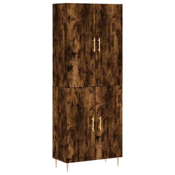 vidaXL Highboard r&oslash;kt eik 69,5x34x180 cm konstruert tre