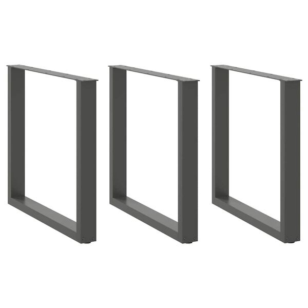 vidaXL Spisebordben U-formet 3 stk antrasitt 80x(72-73) cm stål