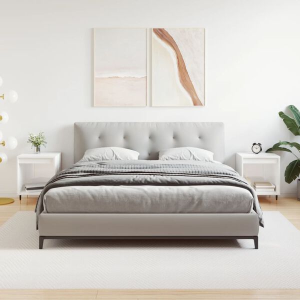 vidaXL Nattbord 2 stk h&oslash;yglans hvit 40x35x50 cm konstruert tre