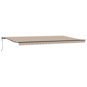 vidaXL Uttrekkbar markise Beige 600 &times; 300 cm Stoff og Aluminium