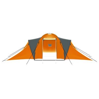 vidaXL Campingtelt 9 personer stoff grå og oransje