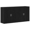 vidaXL Serviesskap 2 stk. Svart Eik 79 x 38 x 80 cm Konstruert tre