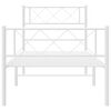 vidaXL Sengeramme i metall med hode- og fotgavl hvit 90x190 cm