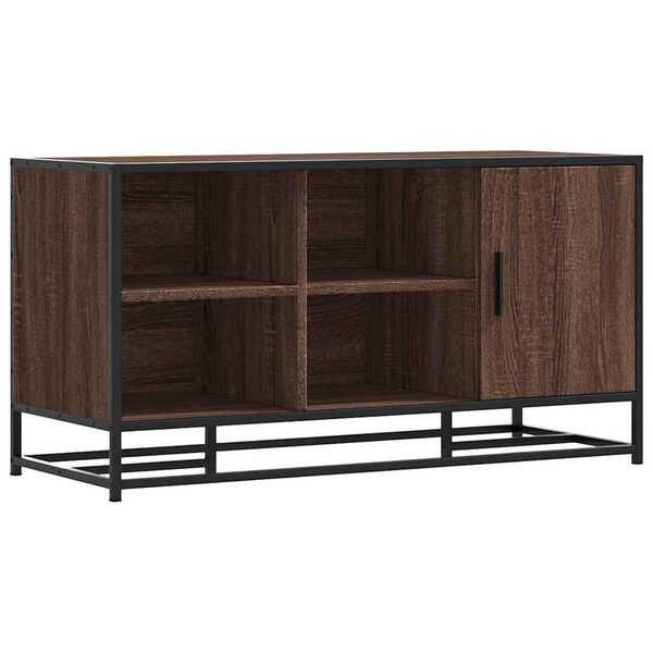 vidaXL Skobenk brun eik 100x40x53,5 cm konstruert tre og metall