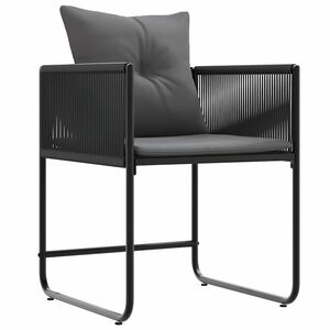 vidaXL Stol 4 stk. Svart og Anthracite PE Rattan