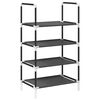 vidaXL Skostativ 4-lags svart 44x28x77 cm ikke-vevd stoff