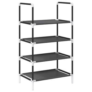 vidaXL Skostativ 4-lags svart 44x28x77 cm ikke-vevd stoff