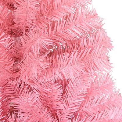 vidaXL Kunstig juletre med stativ rosa 240 cm PVC