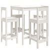 vidaXL Hagebarsett 5 deler hvit heltre furu