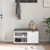 vidaXL Gangbenk Hvit 80 x 38 x 46 cm Konstruert treverk og stoff
