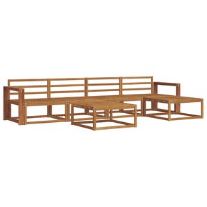 vidaXL Utend&oslash;rs sofa-sett 6 pcs Naturlig Solid akasietre