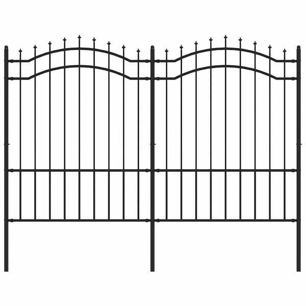 vidaXL Hagegjerde Woerden med spydtopp svart 240x150 cm st&aring;l