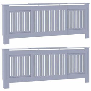 vidaXL Radiator Deksel 2 pcs Gr&aring; 205 x 20,5 x 81,5cm Konstruert tre