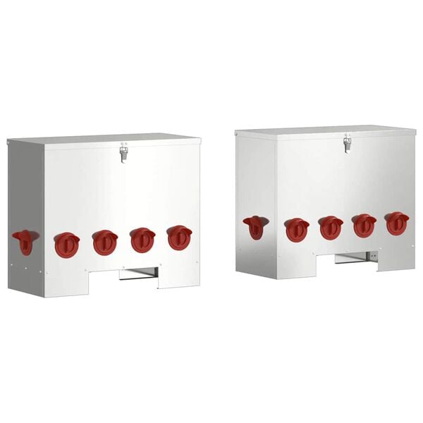 vidaXL H&oslash;nsefutteral 2 pcs s&oslash;lv 60,5 x 29 x 51 cm Galvanisert St&aring;l