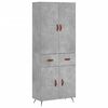 vidaXL Highboard betonggr&aring; 69,5x34x180 cm konstruert tre