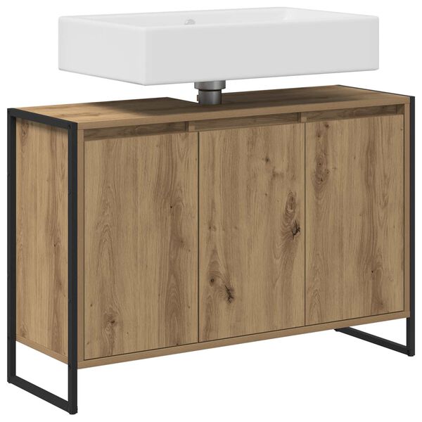 vidaXL Baderomsskap Kunstnerisk Eik 90 x 30 x 60 cm Konstruert tre