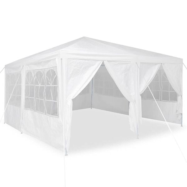 vidaXL Partytelt Hvit 400 x 400 x 266 cm Polyethylen