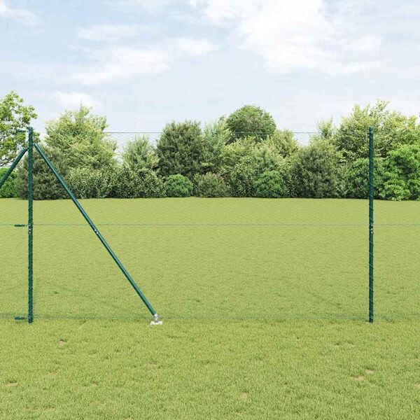 vidaXL Gjerdepåle grønn 25 x 1,6 m (25 mm netting) Stål og PVC