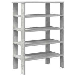 vidaXL Skohylle betonggr&aring; 61x32x87,5 cm konstruert tre