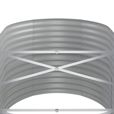 vidaXL Høybed pulverlakkert stål 152x80x68 cm grå