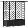 vidaXL Hevet Bed med Trellis og Tak Svart 163,5 x 40 x 136 cm PP