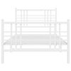 vidaXL Sengeramme i metall med hode- og fotgavl hvit 100x190 cm