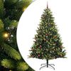 vidaXL Kunstig leddet juletre med 300 LED-lamper Gr&oslash;nn 210 cm