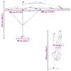 vidaXL Roma parasol Antrasitt 286 x 285 x 265 cm