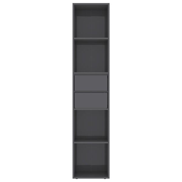 vidaXL Bokhylle h&oslash;yglans gr&aring; 36x30x171 cm konstruert tre