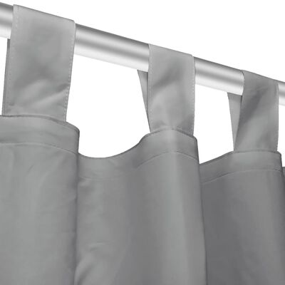 vidaXL Mikrosateng gardiner med hemper 2 stk 140x245 cm grå