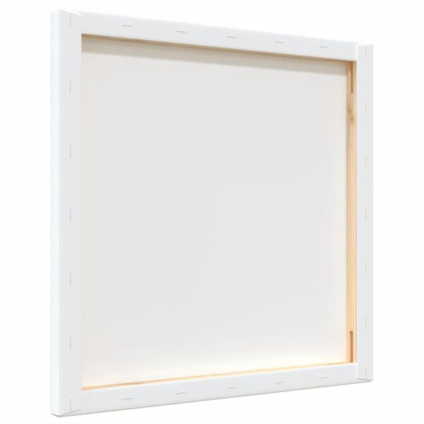 vidaXL Strukkede lerret 12 stk hvitt stoff og heltre furu