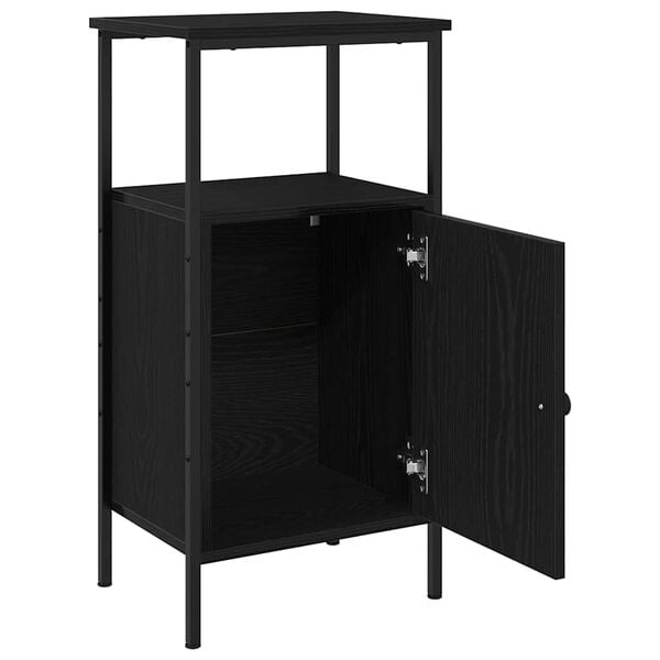 vidaXL Nattbordskap 2 pcs Svart Eik 41 x 31 x 80 cm Konstruert tre