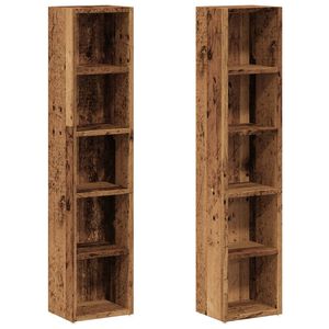 vidaXL CD-skap 2 stk gammelt tre 21x16x93,5 cm konstruert tre