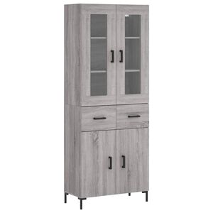 vidaXL Highboard gr&aring; sonoma 69,5x34x180 cm konstruert tre