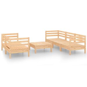 vidaXL Hagesofagruppe 6 deler heltre furu