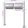 Dobbel postkasse p&aring; stativ rustfritt st&aring;l