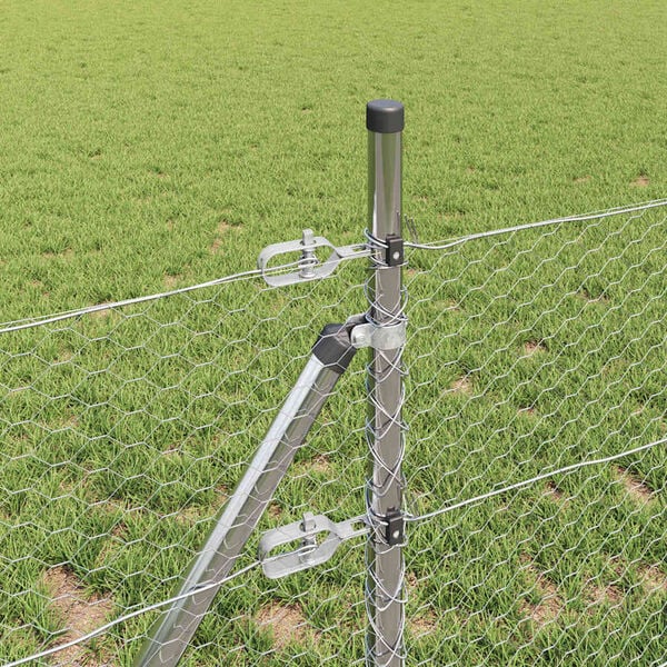 vidaXL Gjerde med innlegg. sølv 0.5 x 10 m PVC-belagt stål