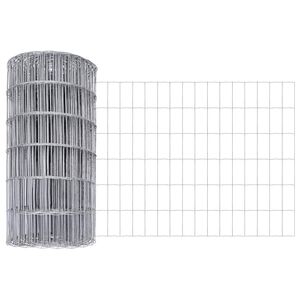 vidaXL Euro gjerde sølv 0.8 x 25 m Varmegalvanisert jern
