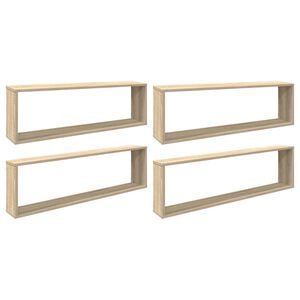 vidaXL Vegghyller kube 4 stk sonoma eik 100x15x30 cm konstruert tre