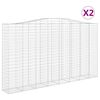 vidaXL Gabionkurver buede 2 stk 400x50x220/240 cm galvanisert jern
