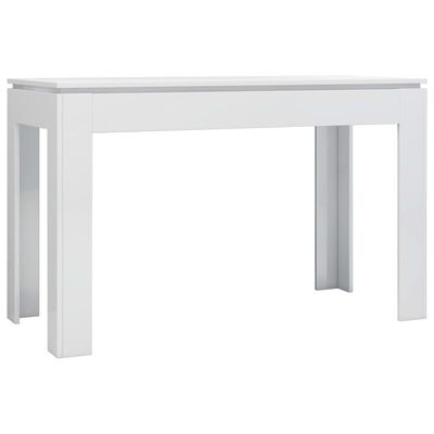 vidaXL Spisebord høyglans hvit 120x60x76 cm sponplate