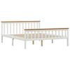 vidaXL Sengeramme med 2 skuffer hvit heltre furu 160x200 cm