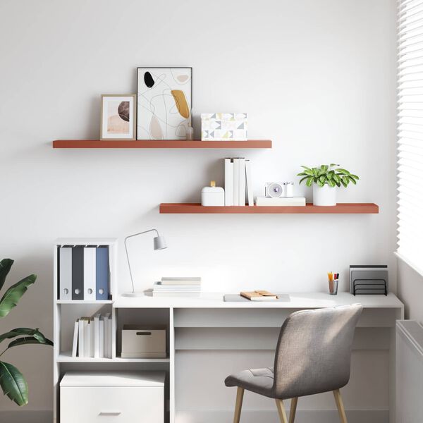 vidaXL Vegghylle 2 pcs R&oslash;d 120 x 23,5 x 4 cm Konstruert tre