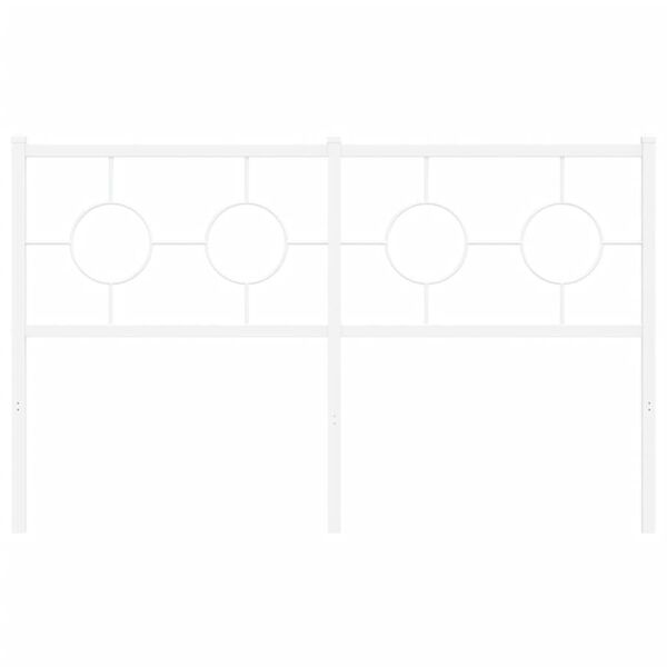 vidaXL Utskiftbar sengegavl i metall hvit 140 cm