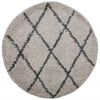 vidaXL Tykt teppe PAMPLONA h&oslash;y luv moderne beige antrasitt &Oslash;100 cm