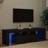 vidaXL TV-benk med LED-lys svart 140x36,5x40 cm