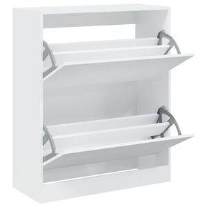 vidaXL Skoskap hvit 80x34x96,5 cm konstruert tre